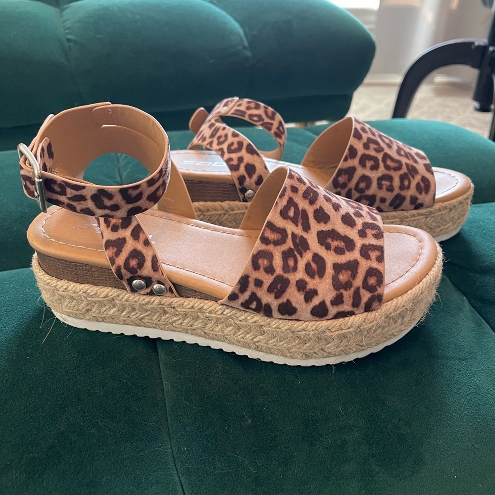 Soda Cheetah print wedges